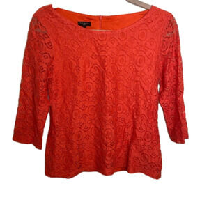 Talbots Lace Top, Coral
